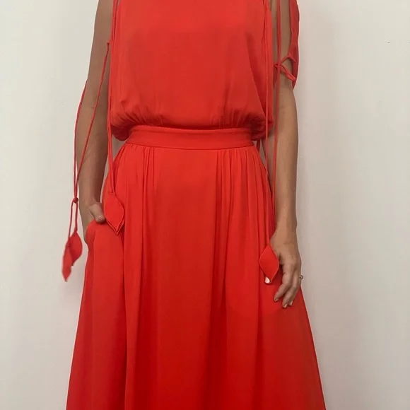 Tory Burch red maxi dress Evalene Dress - Picture 8 of 11
